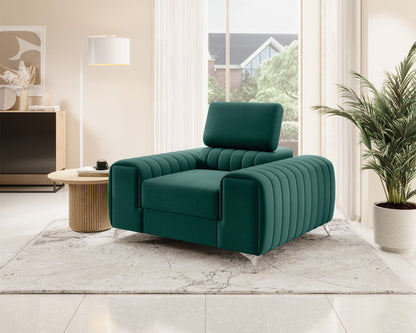 Laurence Modern Accent Chair - Teal Green