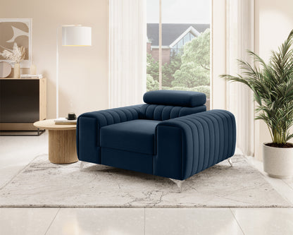 Laurence Modern Accent Chair - Navy Blue
