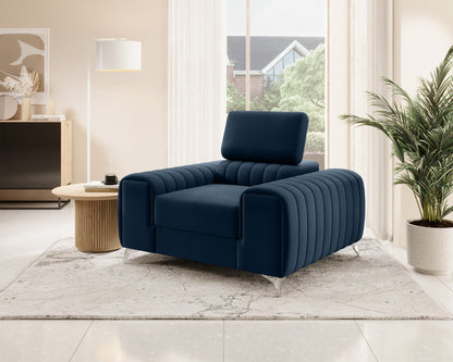 Laurence Modern Accent Chair - Navy Blue
