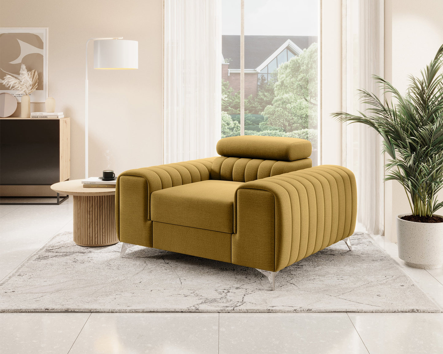 Laurence Modern Accent Chair - Mustard