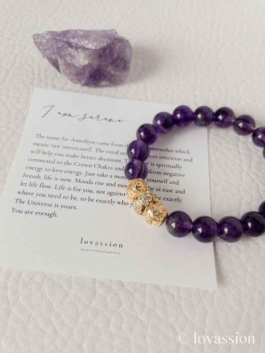 18K Amethyst Bracelet 8MM