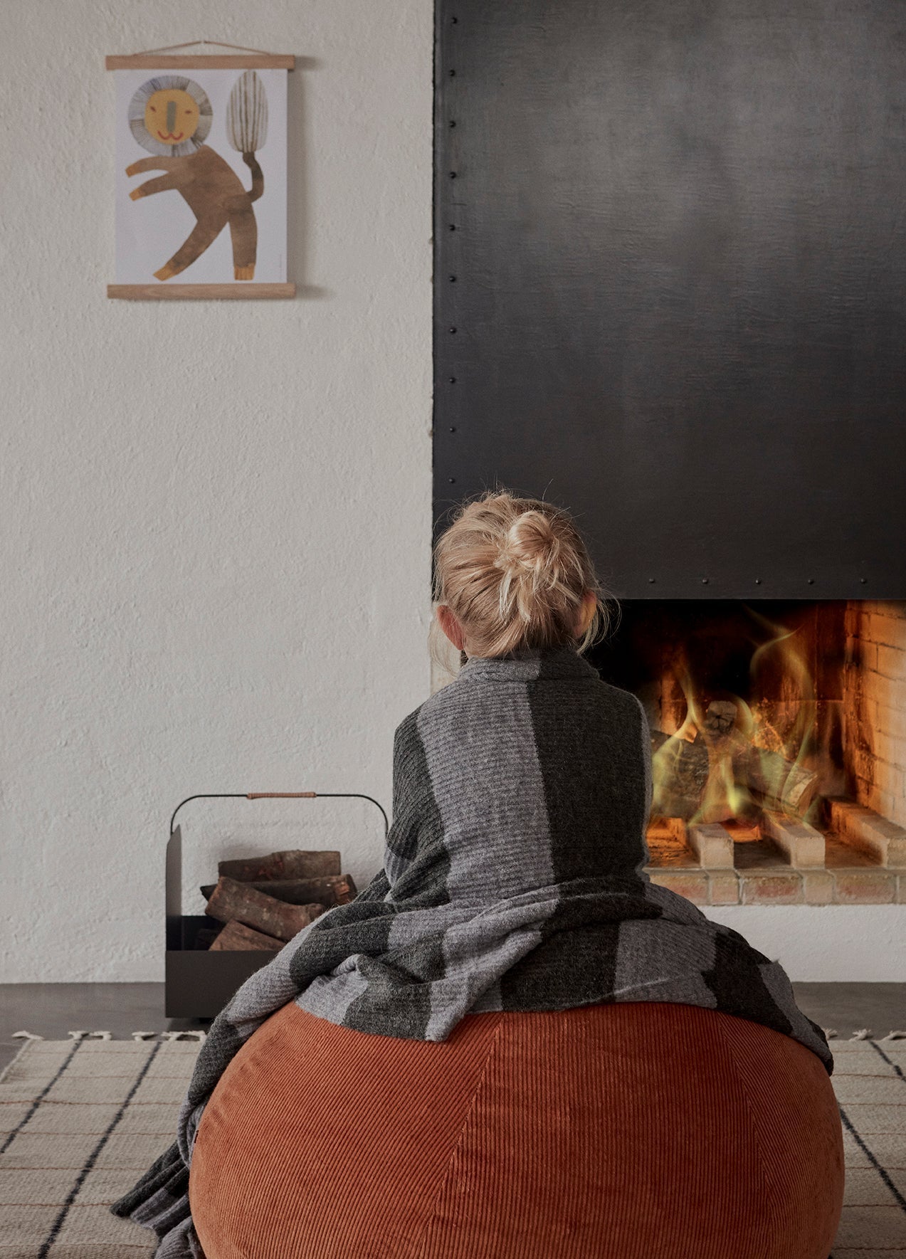 Reversible Grid Rug - Offwhite / Anthracite