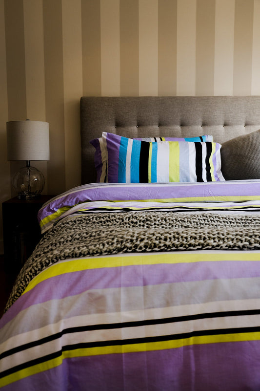 Antigua Queen Size Reversible Cotton 6 pc Duvet Cover Set