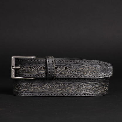 The Wayfarer Belt - Brown Classic Western Embossed 100% Full Grain Leather Belt