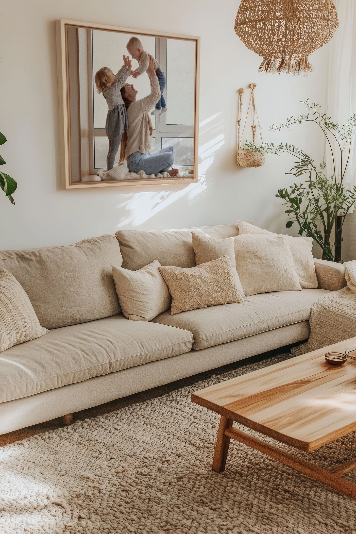 Toile étirée carrée personnalisée (avec cadre)