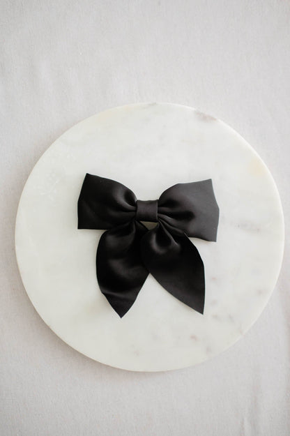 Black Matte Satin Bow