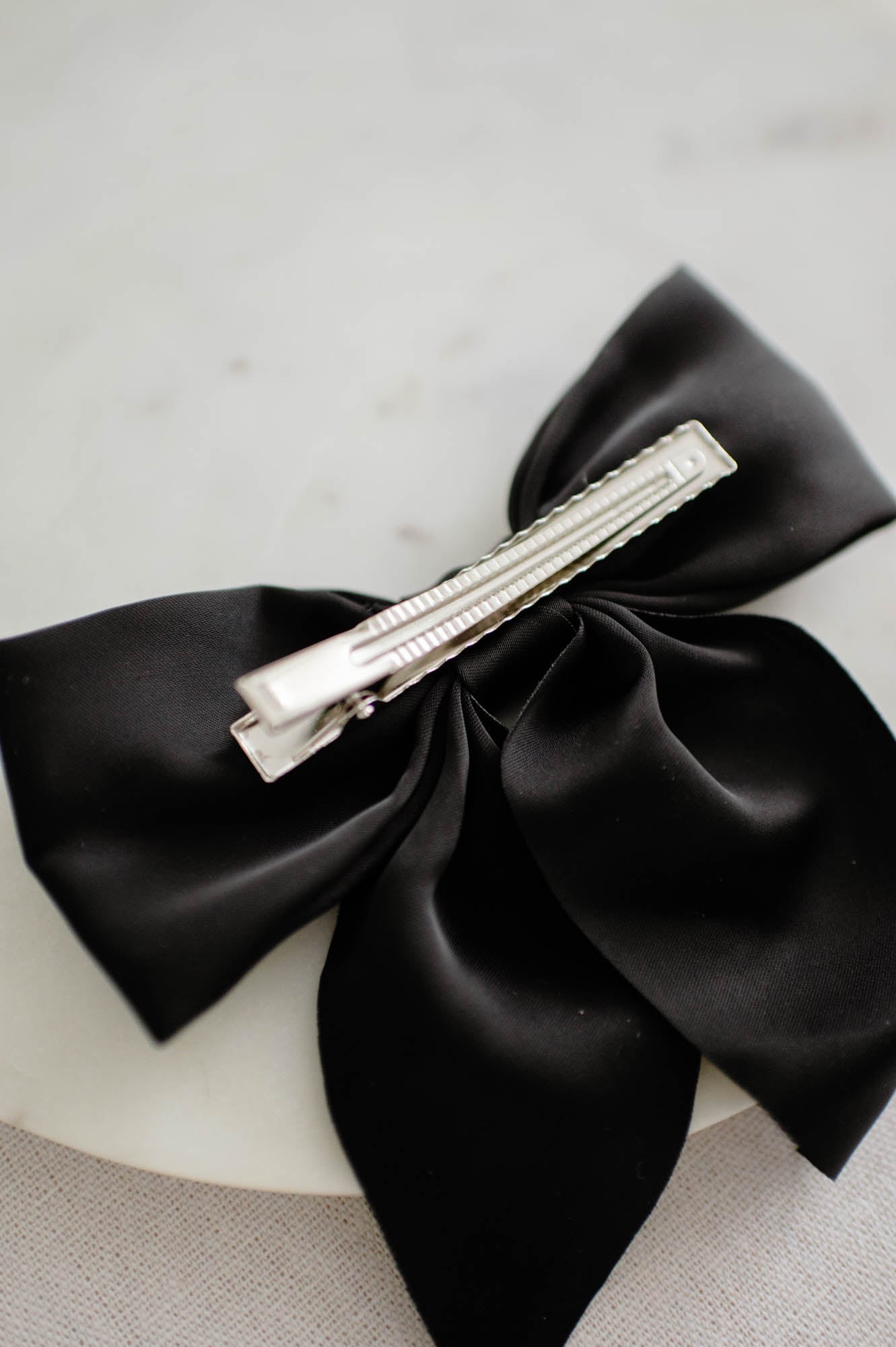 Black Matte Satin Bow