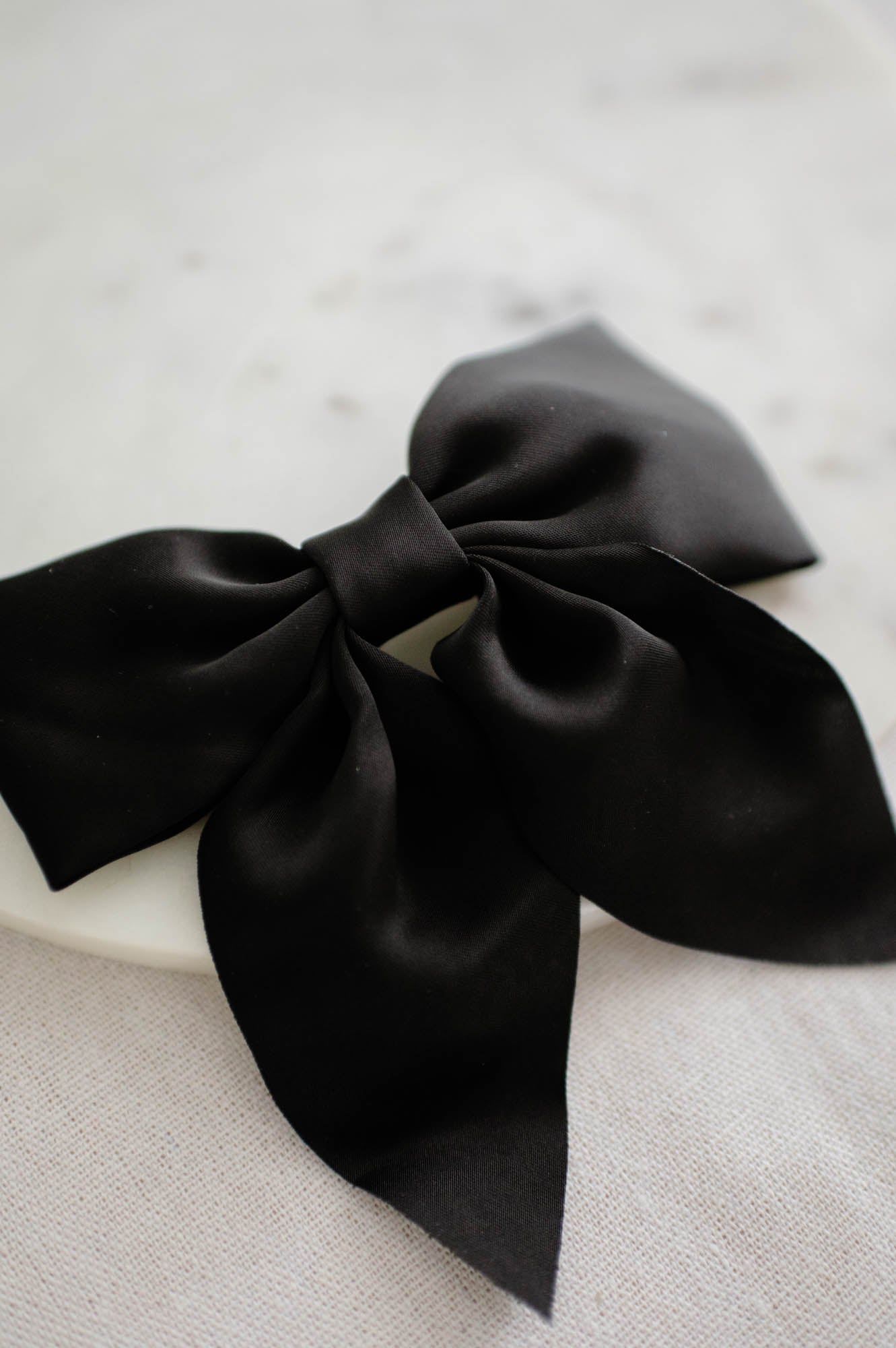 Black Matte Satin Bow