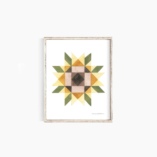 Barn Quilt Sunflower