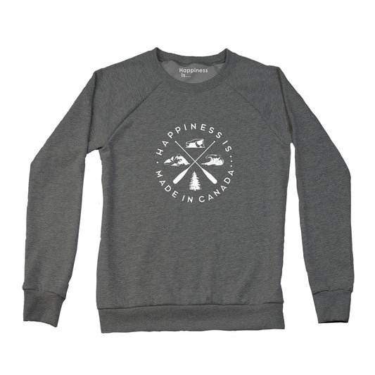 Women's Crest Crew Sweatshirt, Charcoal