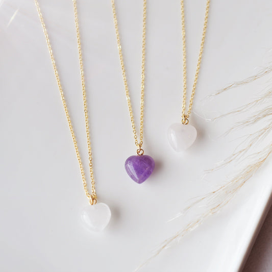 Gemstone heart pendant necklace