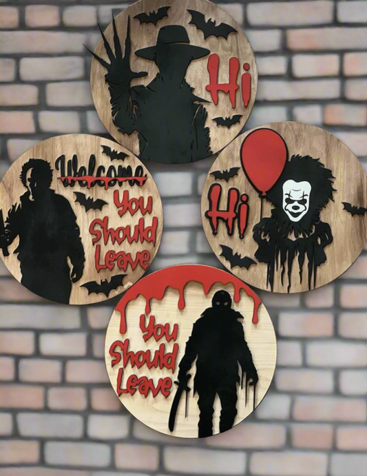 Halloween Scary Door Sign, Halloween Porch Decor