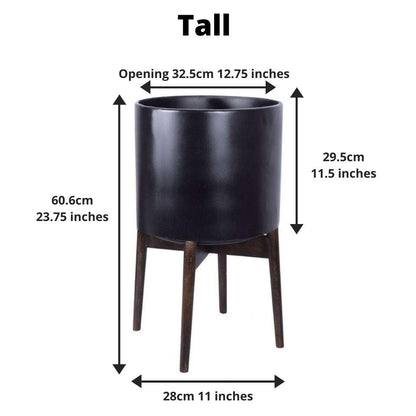 Ceza - Brass Modern Plant Stand With Black Planter