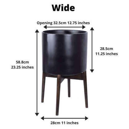 Ceza - Brass Modern Plant Stand With Black Planter