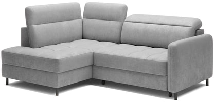 Barea 3 Seater Storage Sleeper Chaise Sofa - Light Grey