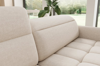 Barea 3 Seater Storage Sleeper Chaise Sofa - Beige