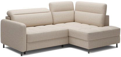 Barea 3 Seater Storage Sleeper Chaise Sofa - Beige