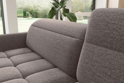 Barea 3 Seater Storage Sleeper Chaise Sofa - Fudge Brown