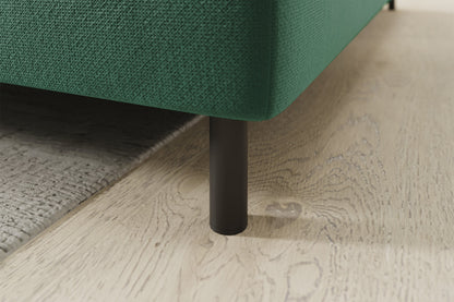 Barea 3 Seater Storage Sleeper Chaise Sofa - Emerald Green