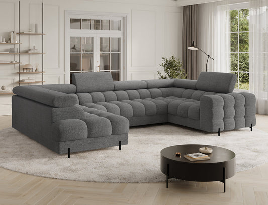 Fectory Sectional Storage Sleeper Chaise Sofa - Grey