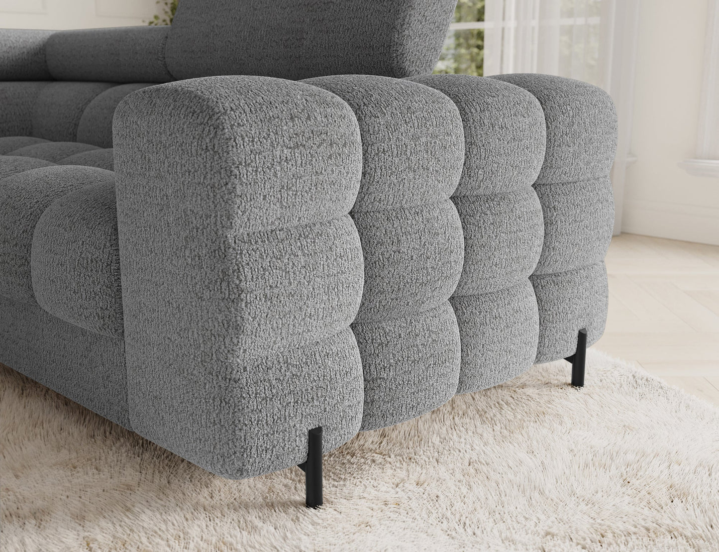 Fectory Sectional Storage Sleeper Chaise Sofa - Grey