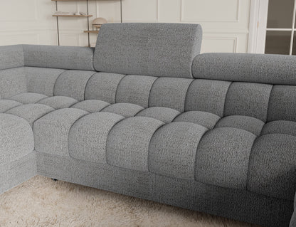 Fectory Sectional Storage Sleeper Chaise Sofa - Grey
