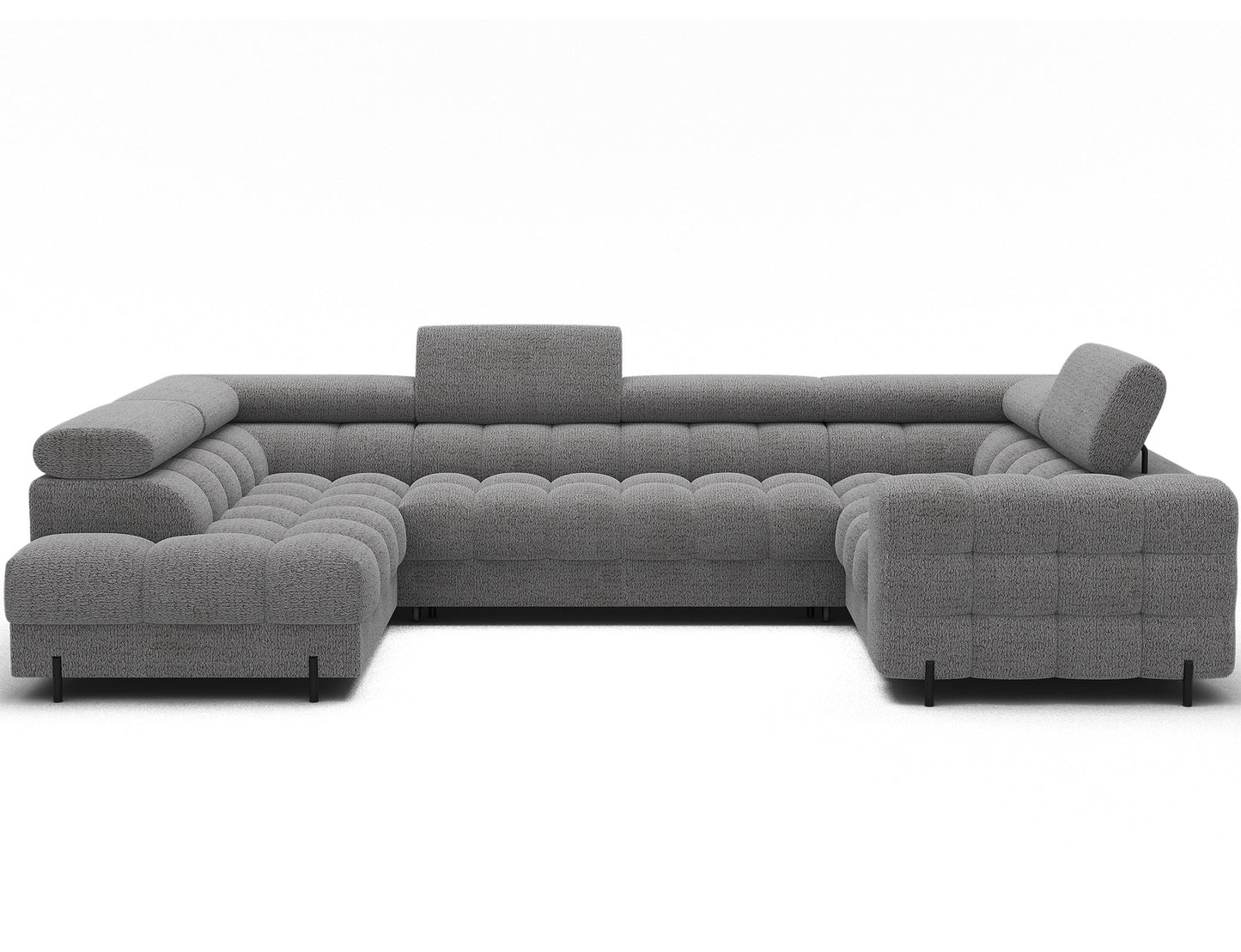 Fectory Sectional Storage Sleeper Chaise Sofa - Grey