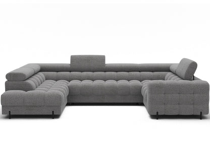 Fectory Sectional Storage Sleeper Chaise Sofa - Grey