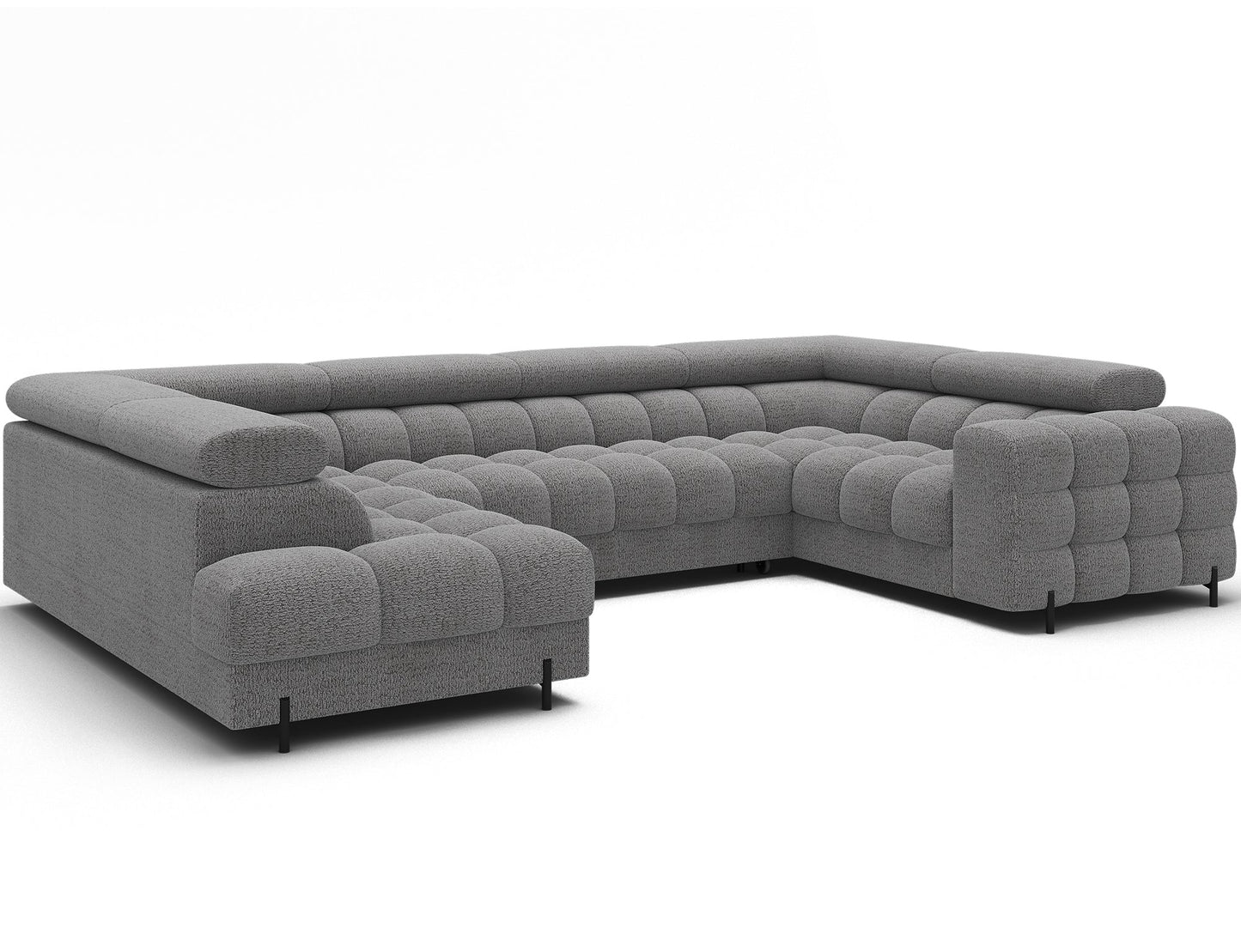Fectory Sectional Storage Sleeper Chaise Sofa - Grey