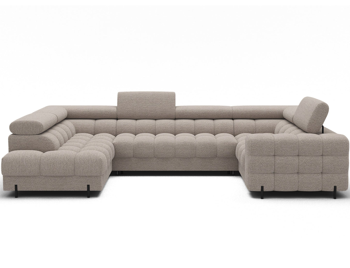 Fectory Sectional Storage Sleeper Chaise Sofa - Beige