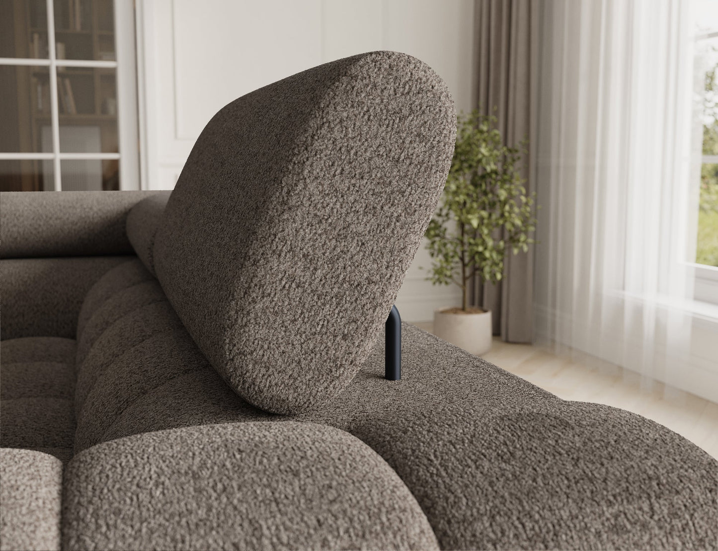 Fectory Sectional Storage Sleeper Chaise Sofa - Taupe