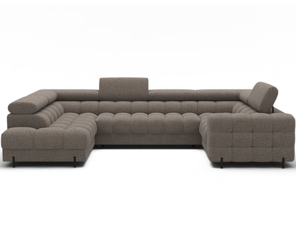 Fectory Sectional Storage Sleeper Chaise Sofa - Taupe