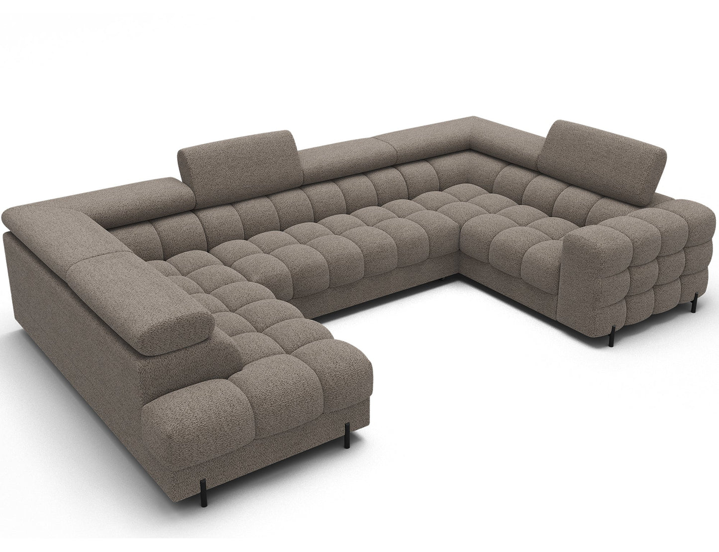 Fectory Sectional Storage Sleeper Chaise Sofa - Taupe