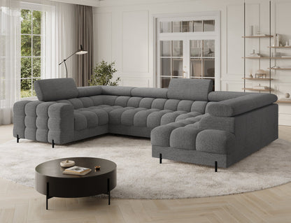 Fectory Sectional Storage Sleeper Chaise Sofa - Grey
