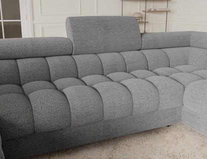 Fectory Sectional Storage Sleeper Chaise Sofa - Grey