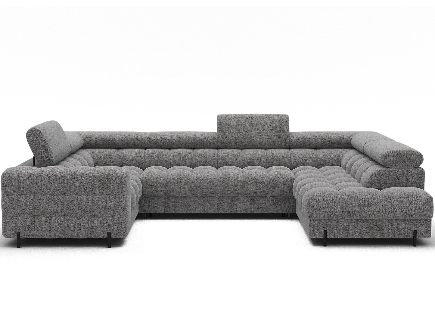 Fectory Sectional Storage Sleeper Chaise Sofa - Grey