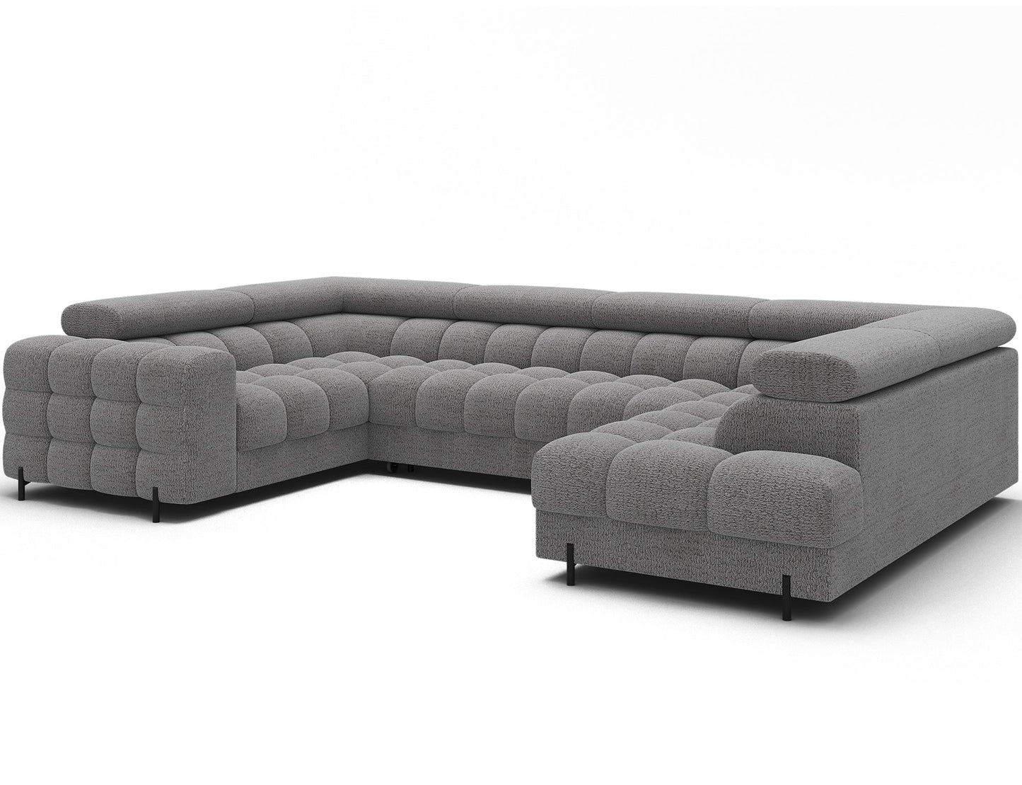 Fectory Sectional Storage Sleeper Chaise Sofa - Grey