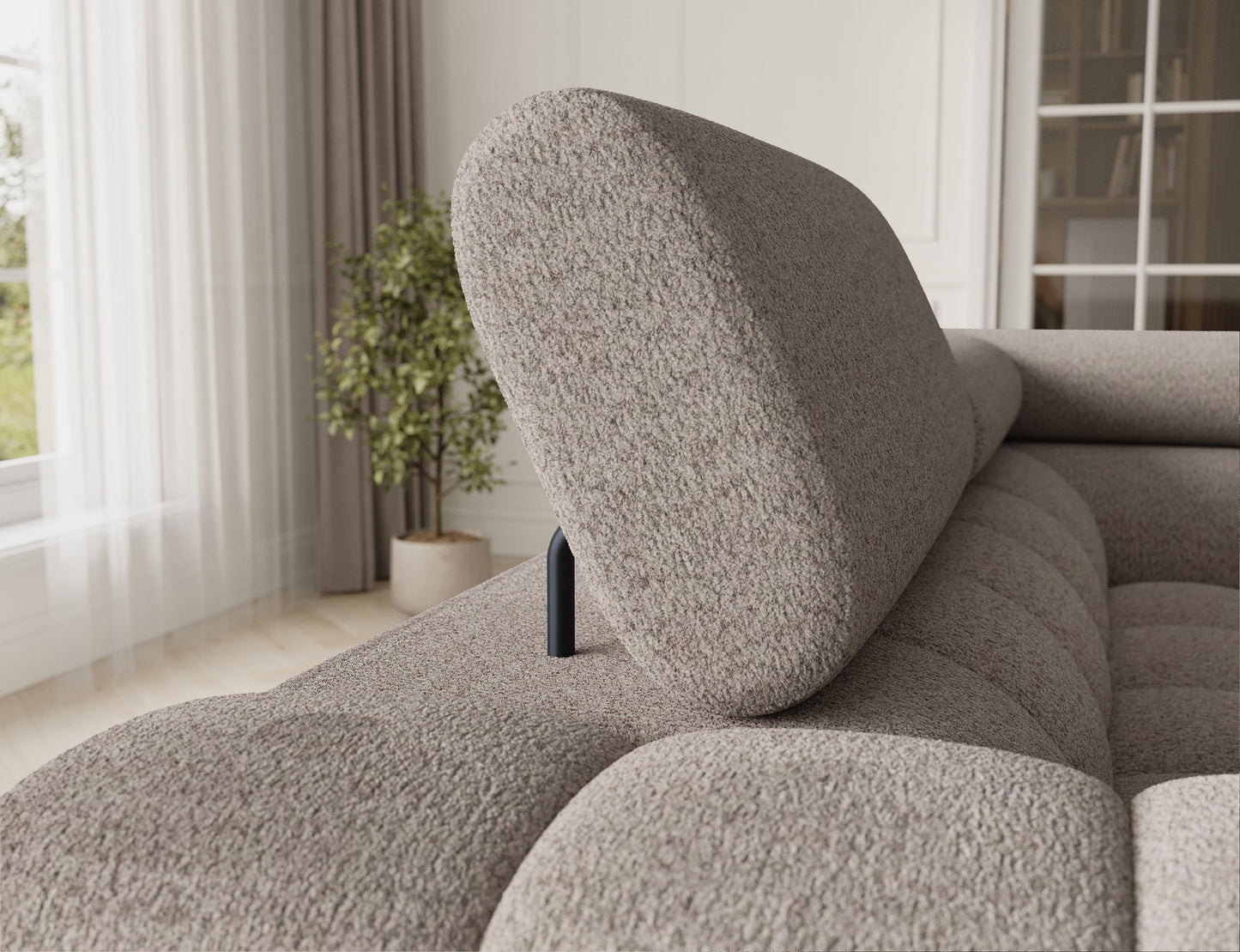 Fectory Sectional Storage Sleeper Chaise Sofa - Beige