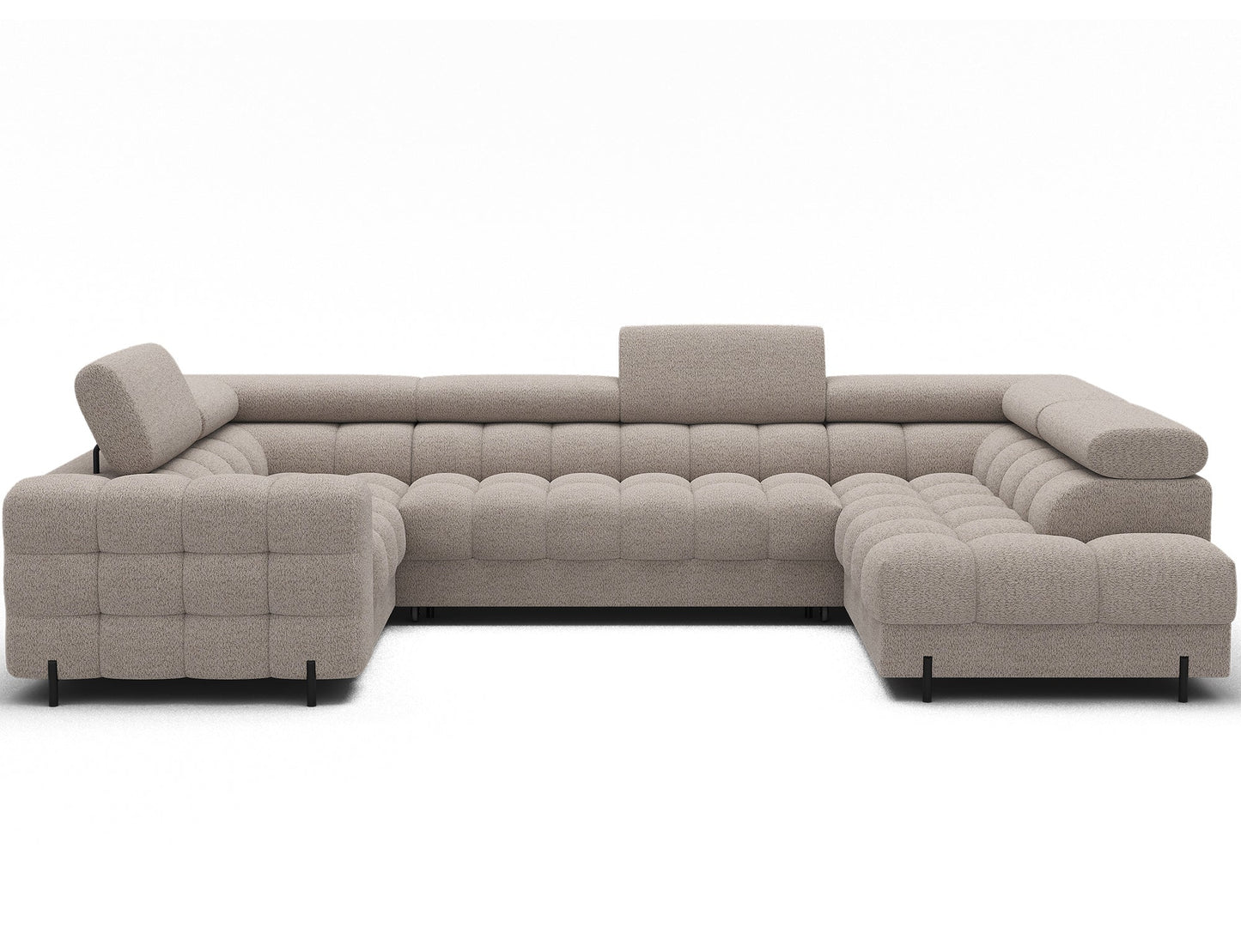 Fectory Sectional Storage Sleeper Chaise Sofa - Beige