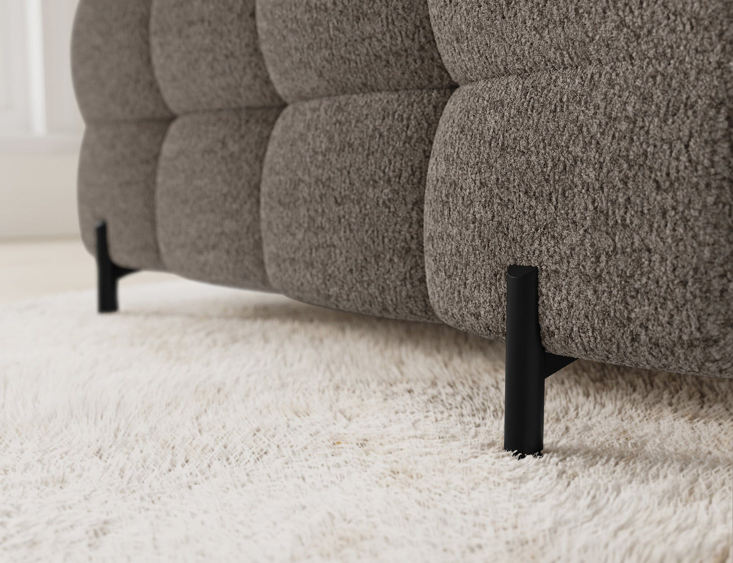 Fectory Sectional Storage Sleeper Chaise Sofa - Taupe