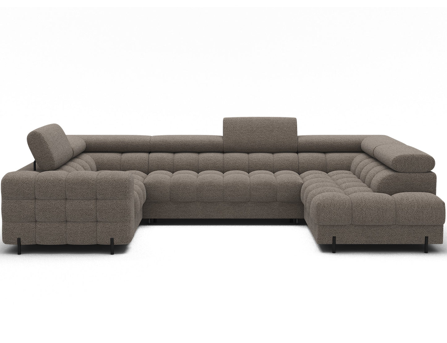Fectory Sectional Storage Sleeper Chaise Sofa - Taupe