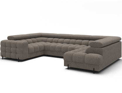Fectory Sectional Storage Sleeper Chaise Sofa - Taupe