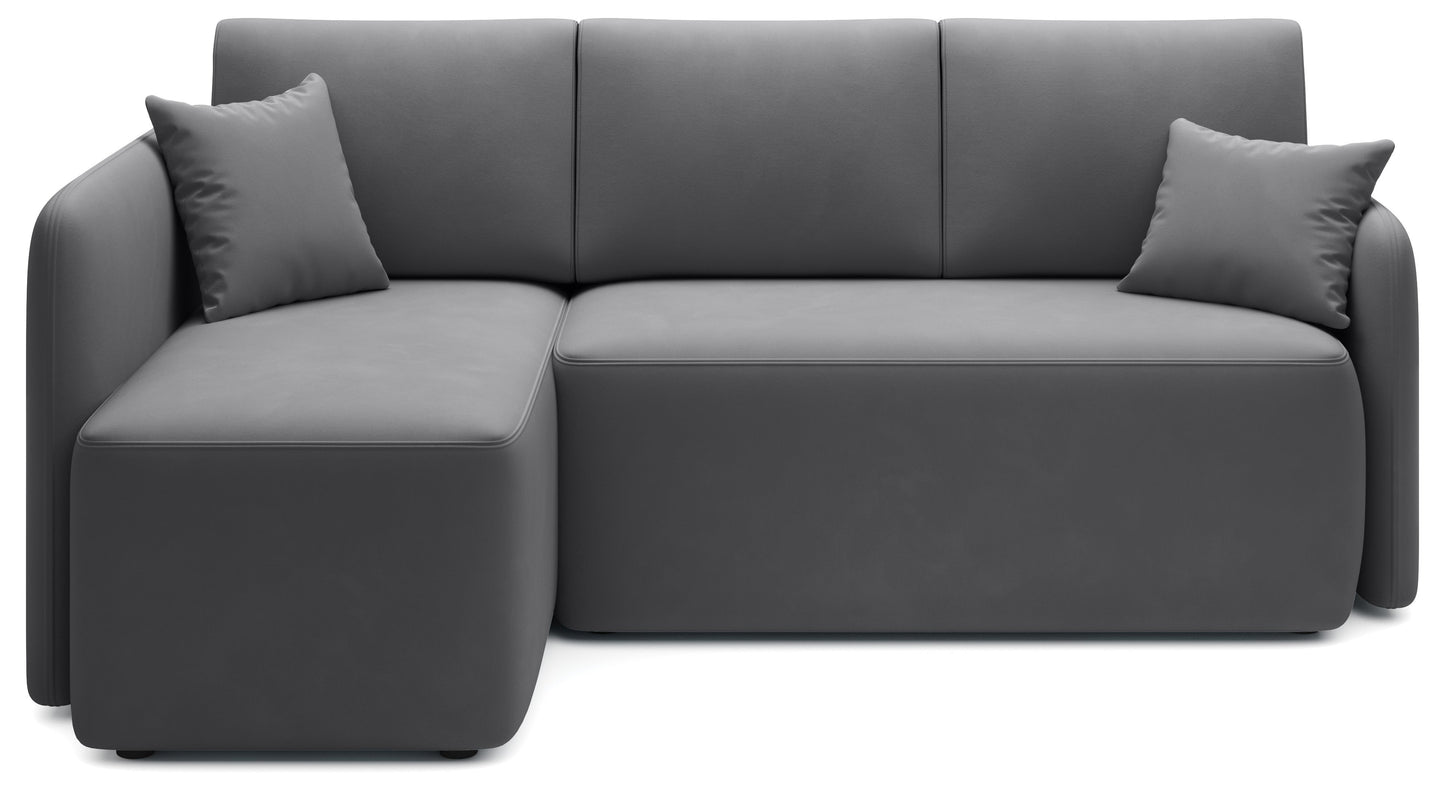 Hadson 3 Seater Storage Sleeper Chaise Sofa - Grey