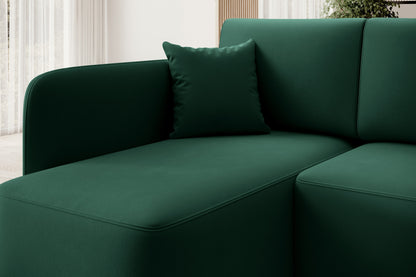 Hadson 3 Seater Storage Sleeper Chaise Sofa - Emerald Green