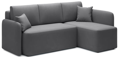 Hadson 3 Seater Storage Sleeper Chaise Sofa - Grey