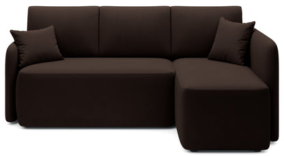 Hadson 3 Seater Storage Sleeper Chaise Sofa - Dark Brown