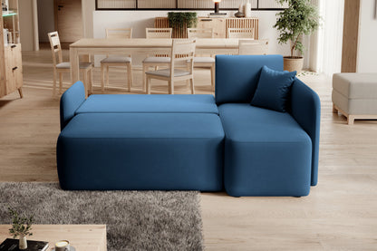 Hadson 3 Seater Storage Sleeper Chaise Sofa - Blue