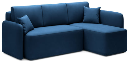 Hadson 3 Seater Storage Sleeper Chaise Sofa - Blue