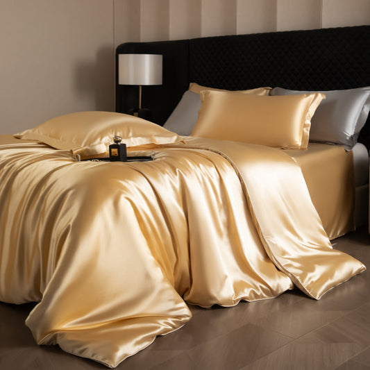 Lustre Luxe Elegant Duvet Set - Camel Gold