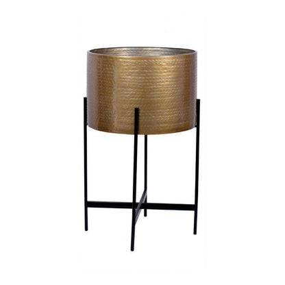 Chava - Brass Mid-Century Planter With Black Stand (Multiple Sizes)